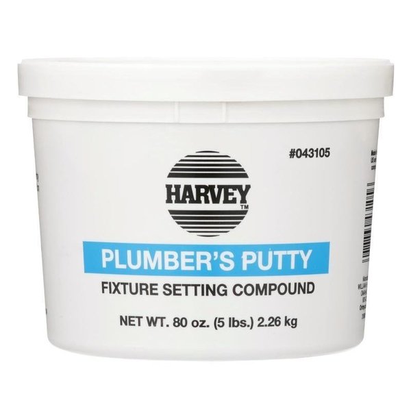 Harvey 0 Plumbers Putty, Solid, OffWhite, 5 lb Cup 43105